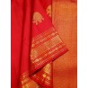 2G Pure Kanjivaram Silk Saree Dark Red with Gold Zari | Bridal Wedding Saree