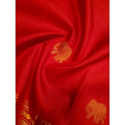 2G Pure Kanjivaram Silk Saree Dark Red with Gold Zari | Bridal Wedding Saree