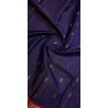 2G Korvai Pure Kanjivaram Silk Saree – Navy Blue with Pink Border | Bridal Kanchipuram Saree