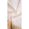 2G Pure Kanjivaram Silk Saree - White with Gold Zari Border