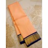 2G Pure Kanjivaram Silk Saree Peach with Navy Blue Border | Bridal Silk Saree | Prahla Silks