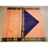 2G Pure Kanjivaram Silk Saree Peach with Navy Blue Border | Bridal Silk Saree | Prahla Silks