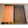2G Pure Kanjivaram Silk Saree Peach with Navy Blue Border | Bridal Silk Saree | Prahla Silks