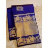 2G Pure Kanjivaram Silk Saree Blue with Gold Zari Pallaku | Wedding & Festive Silk