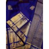 2G Pure Kanjivaram Silk Saree Blue with Gold Zari Pallaku | Wedding & Festive Silk