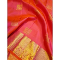 2G Pure Kanjivaram Silk Saree in Hot Pink with Gold Zari | Prahla SilksV