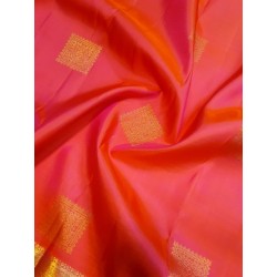 2G Pure Kanjivaram Silk Saree in Hot Pink with Gold Zari | Prahla SilksV