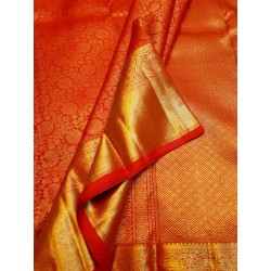 4Gram Chilli Red Pure Zari Kanjivaram Silk Sarees authentic Wedding Silk Saree by Prahla Silks