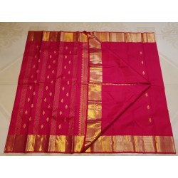 2G Pure Kanjivaram Silk Saree – Red & Gold Zari | Traditional Wedding & Festival Saree