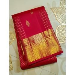 2G Pure Kanjivaram Silk Saree – Red & Gold Zari | Traditional Wedding & Festival Saree