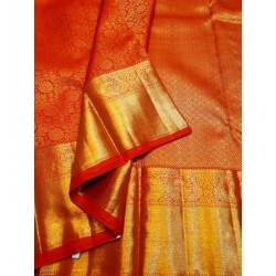 4Gram Chilli Red Pure Zari Kanjivaram Silk Sarees authentic Wedding Silk Saree by Prahla Silks