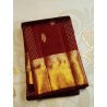 2G Pure Kanjivaram Silk Saree – Deep Maroon with Gold Zari | Bridal