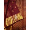 2G Pure Kanjivaram Silk Saree – Deep Maroon with Gold Zari | Bridal