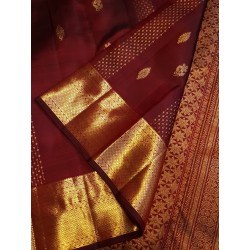 2G Pure Kanjivaram Silk Saree – Deep Maroon with Gold Zari | Bridal