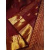 2G Pure Kanjivaram Silk Saree – Deep Maroon with Gold Zari | Bridal