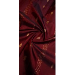 2G Pure Kanjivaram Silk Saree – Deep Maroon with Gold Zari | Bridal