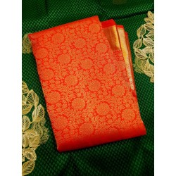 4Gram Chilli Red Pure Zari Kanjivaram Silk Sarees authentic Wedding Silk Saree by Prahla Silks