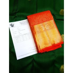 4Gram Chilli Red Pure Zari Kanjivaram Silk Sarees authentic Wedding Silk Saree by Prahla Silks