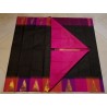 2G Kanjivaram Korvai Silk Saree - Black Pink | 8 Kol Vairaoosi Temple Border – Prahla Silks