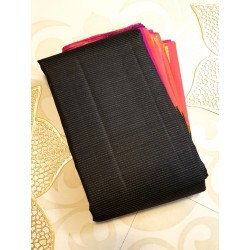 2G Kanjivaram Korvai Silk Saree - Black Pink | 8 Kol Vairaoosi Temple Border – Prahla Silks