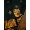 2G Pure Kanjivaram Silk Saree – Bottle Green with Grand Gold Zari Border