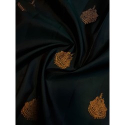 2G Pure Kanjivaram Silk Saree – Bottle Green with Grand Gold Zari Border