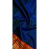 2G Pure Kanjivaram Silk Saree – Royal Blue with Orange Gold Zari Border