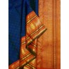2G Pure Kanjivaram Silk Saree – Royal Blue with Orange Gold Zari Border