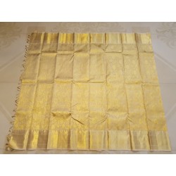 Pure Gold Kanjivaram Silk Saree with Rich Zari Weaving