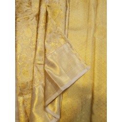 Pure Gold Kanjivaram Silk Saree with Rich Zari Weaving