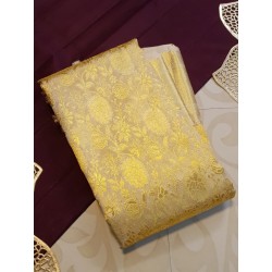 Pure Gold Kanjivaram Silk Saree with Rich Zari Weaving