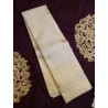 2G Pure Kanjivaram Silk Saree – Ivory Cream with Rich Gold Zari Border