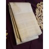 2G Pure Kanjivaram Silk Saree – Ivory Cream with Rich Gold Zari Border