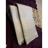 2G Pure Kanjivaram Silk Saree – Ivory Cream with Rich Gold Zari Border