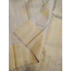 2G Pure Kanjivaram Silk Saree – Ivory Cream with Rich Gold Zari Border