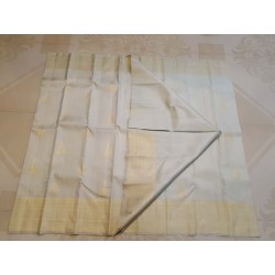 2G Pure Kanjivaram Silk Saree – Ivory Cream with Rich Gold Zari Border