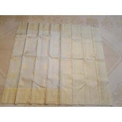 2G Pure Kanjivaram Silk Saree – Ivory Cream with Rich Gold Zari Border