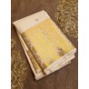 2G Pure Kanjivaram Silk Saree | Ivory Cream with Rich Gold Zari Border - Prahla Silks