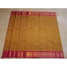 4G Pure Kanjivaram Silk Saree – Rose Yellow & Green Checks with Pink Gold Zari Border