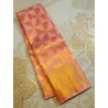 2G Pure Kanjivaram Silk Saree – Peach Pink with Rich Gold Zari Border