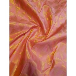 2G Pure Kanjivaram Silk Saree – Peach Pink with Rich Gold Zari Border
