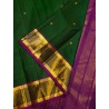 2G Pure Kanjivaram Silk Saree – Emerald Green with Rich Gold Zari Border