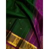 2G Pure Kanjivaram Silk Saree – Emerald Green with Rich Gold Zari Border