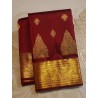 2G Pure Kanjivaram Silk Saree – Deep Maroon with Rich Gold Zari Border