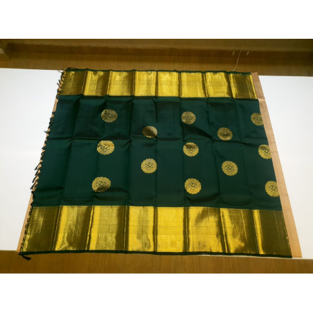 PS327 - PURE KANJIVARAM SILK SAREE - BOTTLE GREEN