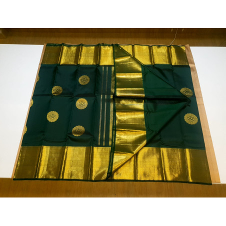 PS327 - PURE KANJIVARAM SILK SAREE - BOTTLE GREEN