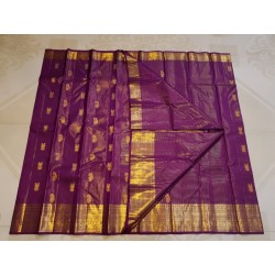 Premium Purple Kanjivaram Silk Saree with Gold Zari | Bridal Wedding Wear