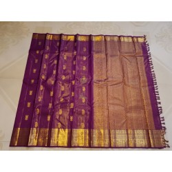 Premium Purple Kanjivaram Silk Saree with Gold Zari | Bridal Wedding Wear