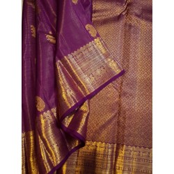 Premium Purple Kanjivaram Silk Saree with Gold Zari | Bridal Wedding Wear