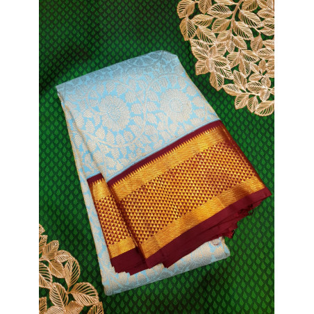 PS330 - PURE KANJIVARAM SILK SAREE - BLUE